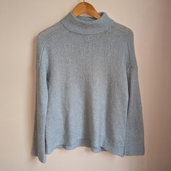 NANETTE LEPORE Baby Blue Wool Knit Crewneck Sweater Size Extra-Small - Picture 2 of 12